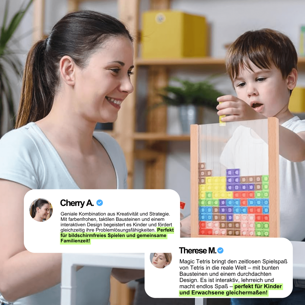 EcoBlock Tetris Board - Jeu de puzzle Tetris durable pour toute la famille