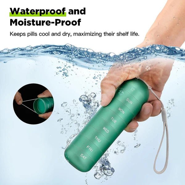 Tragbarer 7-Tage Pillen-Organizer aus Aluminium mit Wasserdichter Silikondichtung 8