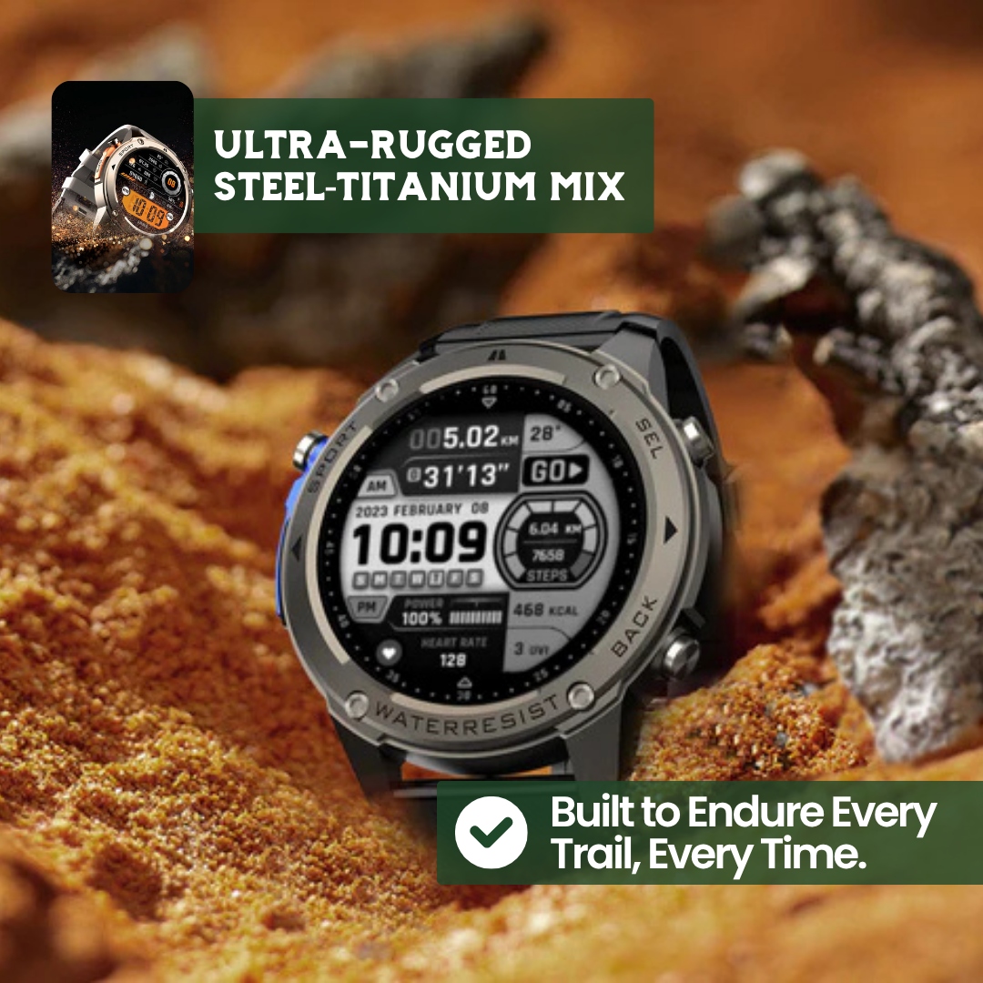 TrekSight X - Smartwatch da esterno con GPS, bussola e monitoraggio della salute