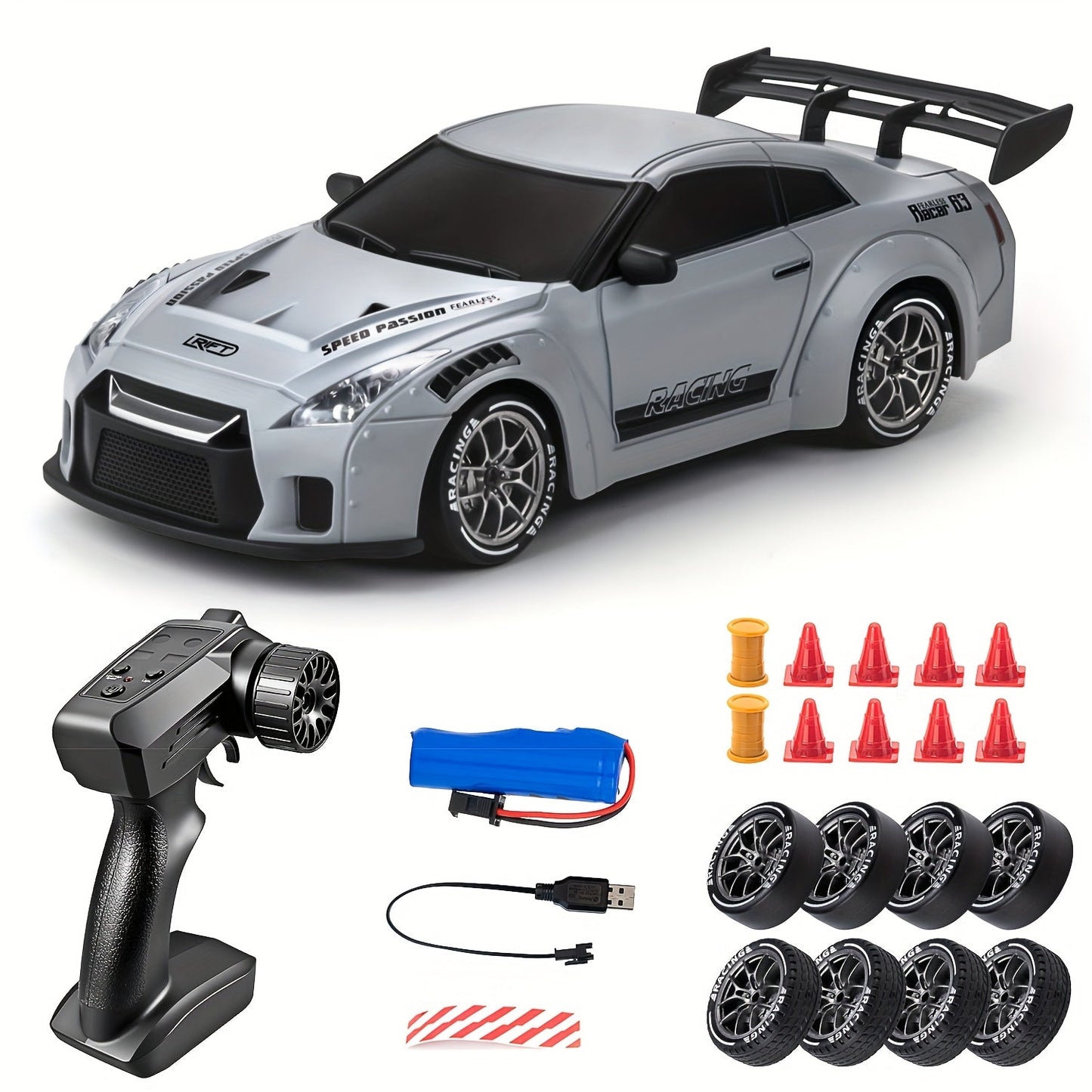Ultimate Drift Racer – coche RC con ruedas LED y tracción en las cuatro ruedas a escala 1:24