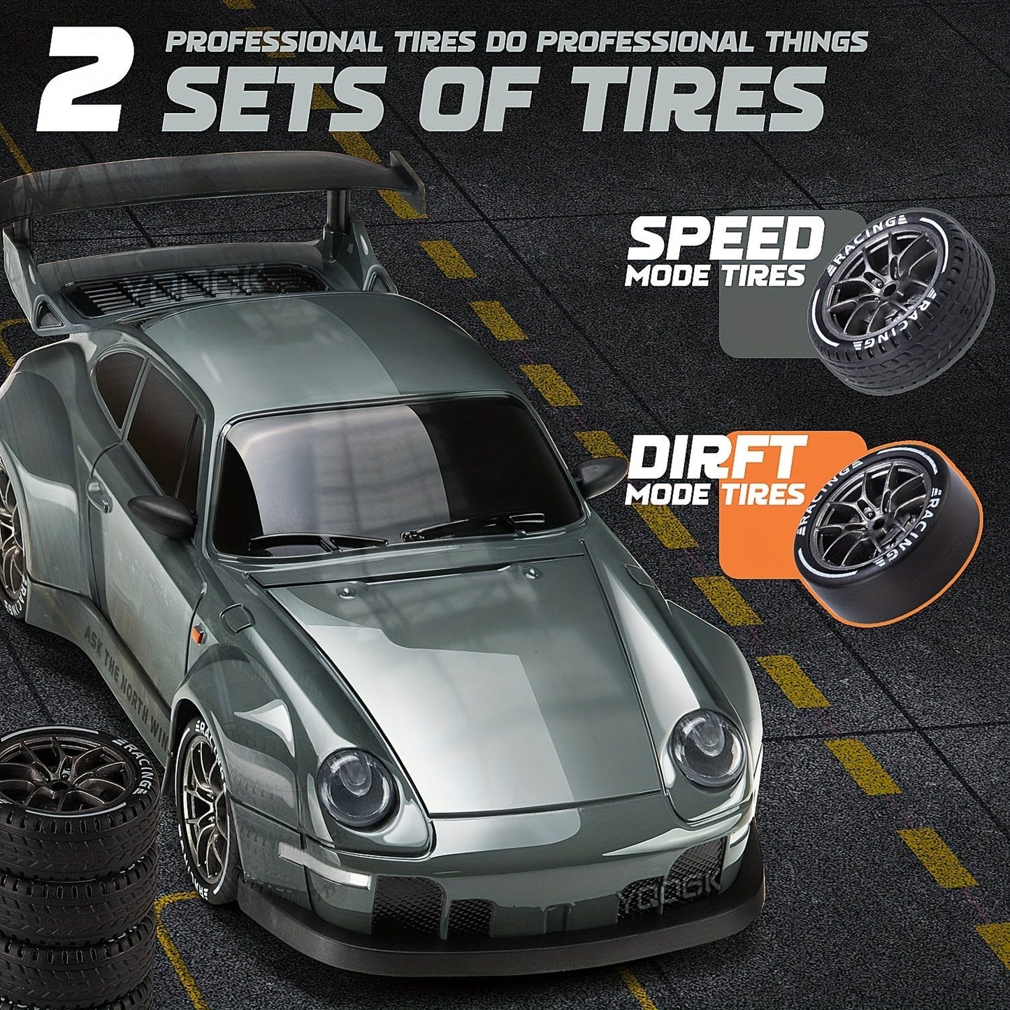 Ultimate Drift Racer – coche RC con ruedas LED y tracción en las cuatro ruedas a escala 1:24