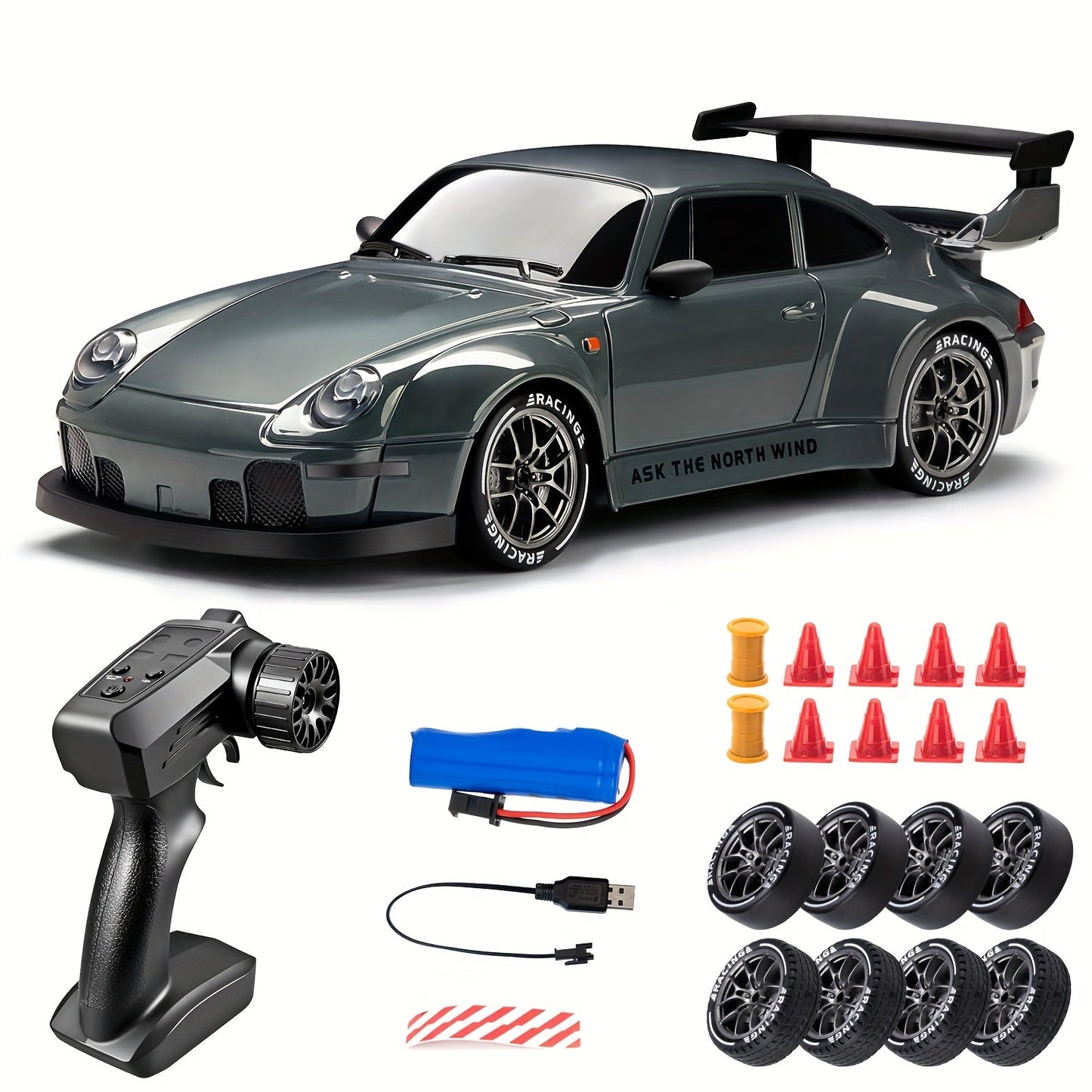 Ultimate Drift Racer – coche RC con ruedas LED y tracción en las cuatro ruedas a escala 1:24