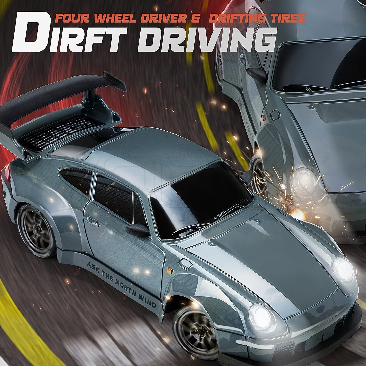 Ultimate Drift Racer – coche RC con ruedas LED y tracción en las cuatro ruedas a escala 1:24