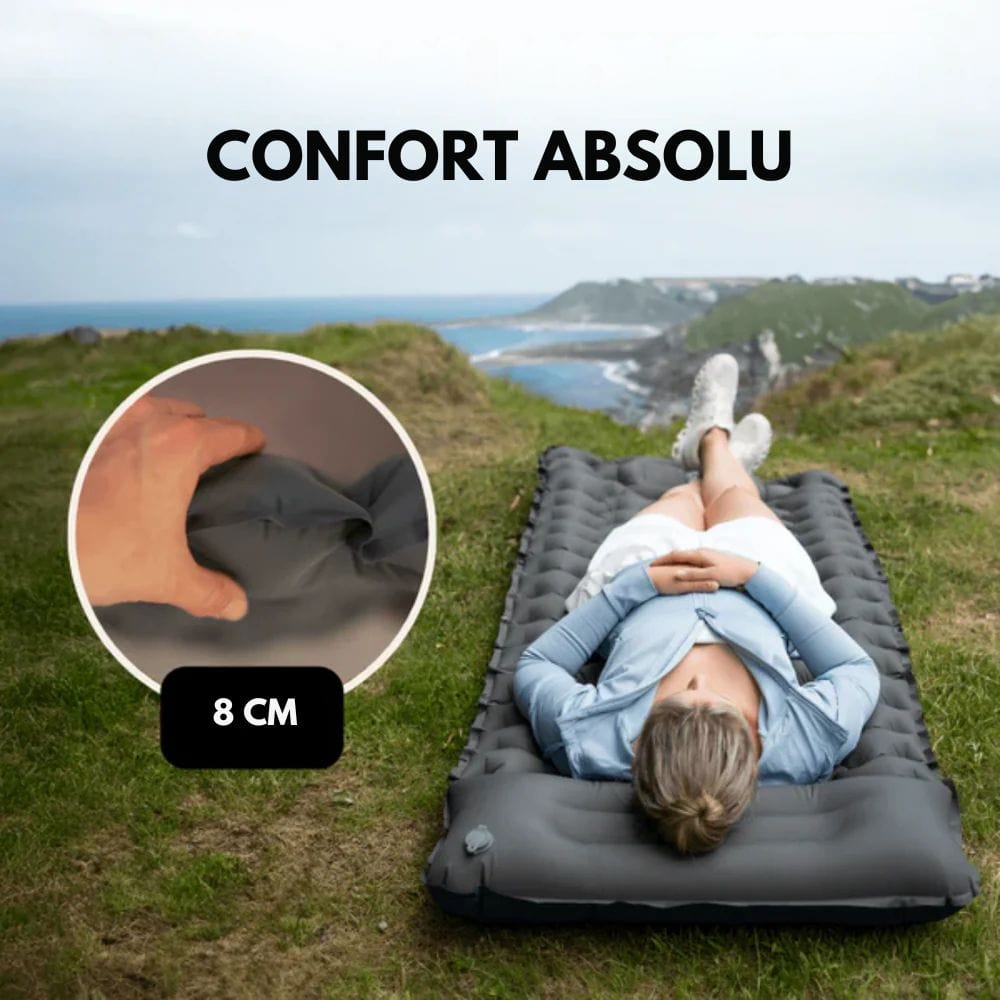 AirTrek Mat - Inflatable camping mattress with foot pump & ergonomic design