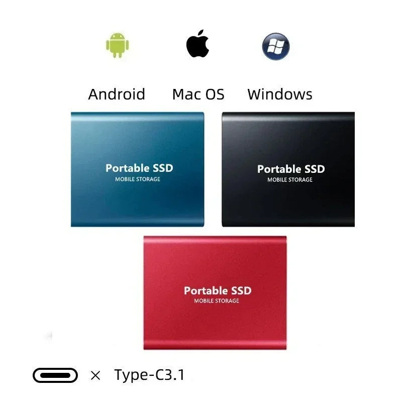 SpeedVault SSD – Externe 128GB Festplatte mit ultraschnellem USB-C & USB 3.1 Anschluss