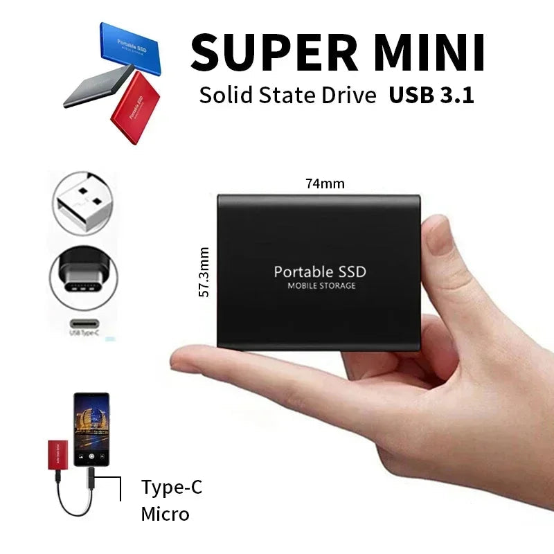 SpeedVault SSD – Externe 128GB Festplatte mit ultraschnellem USB-C & USB 3.1 Anschluss