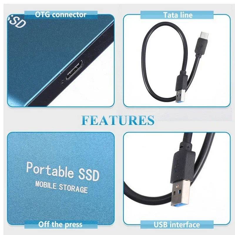 SpeedVault SSD – Externe 128GB Festplatte mit ultraschnellem USB-C & USB 3.1 Anschluss