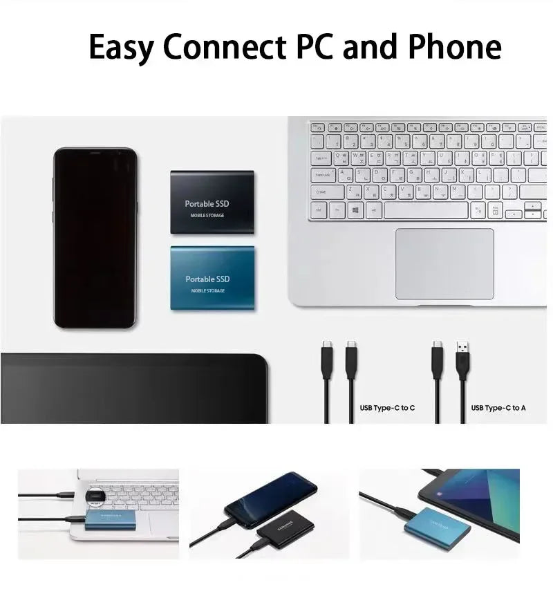 SpeedVault SSD – Externe 128GB Festplatte mit ultraschnellem USB-C & USB 3.1 Anschluss