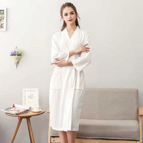 CottonWave – Unisex Waffle Bathrobe made from 100% Cotton