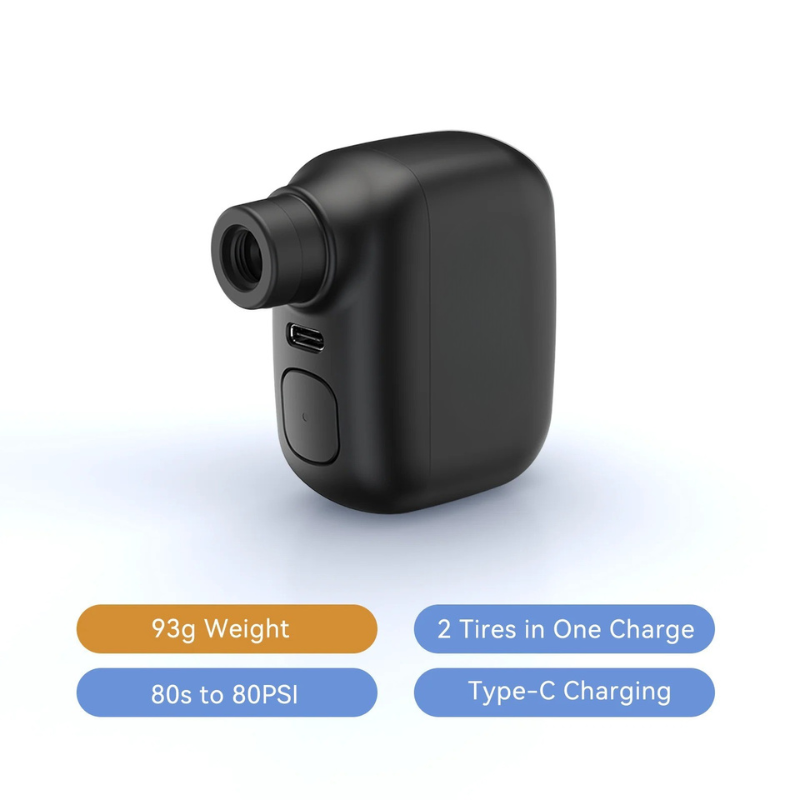 Rechargeable Mini Bike Pump - Portable bike pump with 100 PSI & USB-C