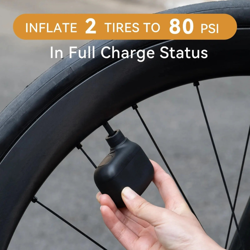 Rechargeable Mini Bike Pump - Portable bike pump with 100 PSI & USB-C