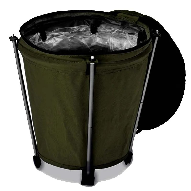 CAMPTRASH BIN - Foldable camping bin made of Oxford fabric with 20 litre capacity & PVC lining