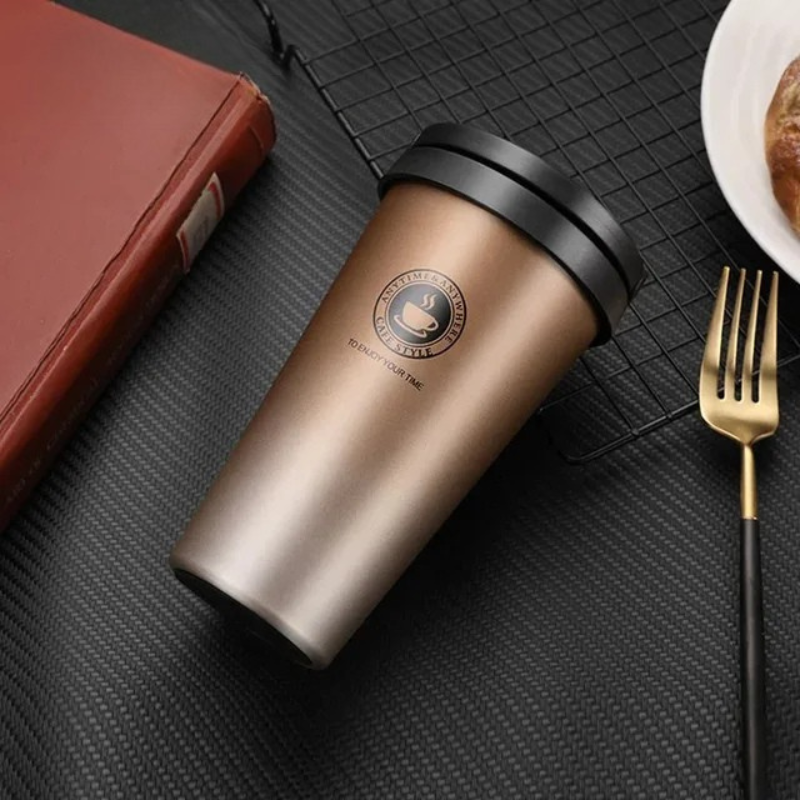 Thermasip – Vaso de viaje aislado de acero inoxidable | 500 ml a prueba de fugas y de doble pared