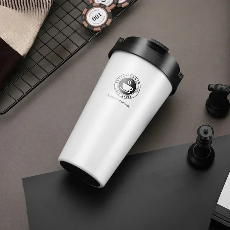 Thermasip – Vaso de viaje aislado de acero inoxidable | 500 ml a prueba de fugas y de doble pared