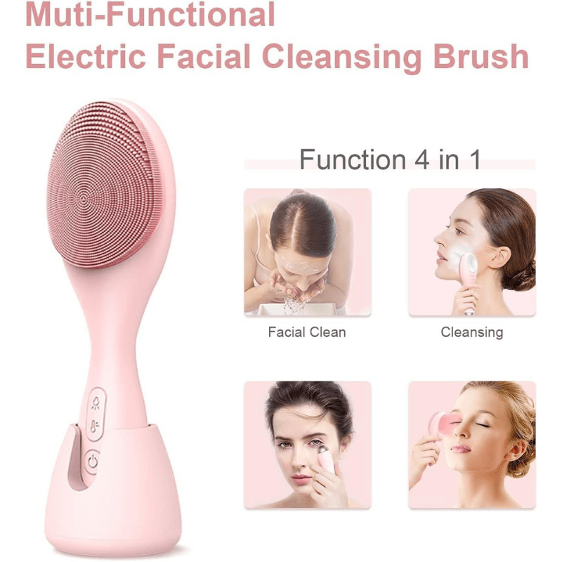 Glowpure - Electric facial cleanser with LED light & 42 °C heat technology | Silicone skincare device with sound vibration