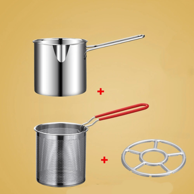 SMARTFRY POT - Stainless steel fryer with an anti-scald handle and oil-saving design for safe and efficient cooking