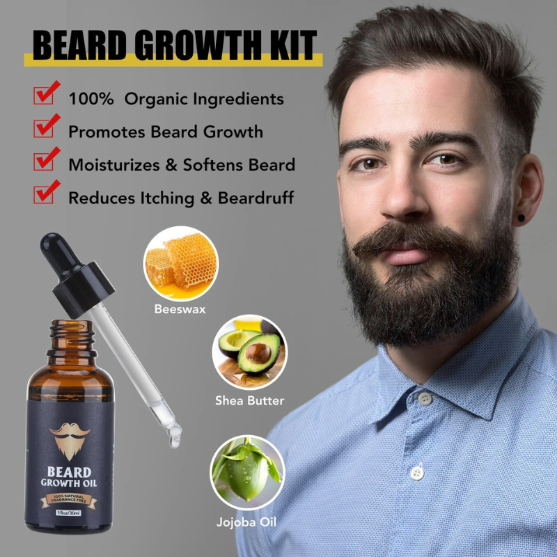 Bartboost - Kit de croissance de la barbe pour une barbe saine et vigoureuse