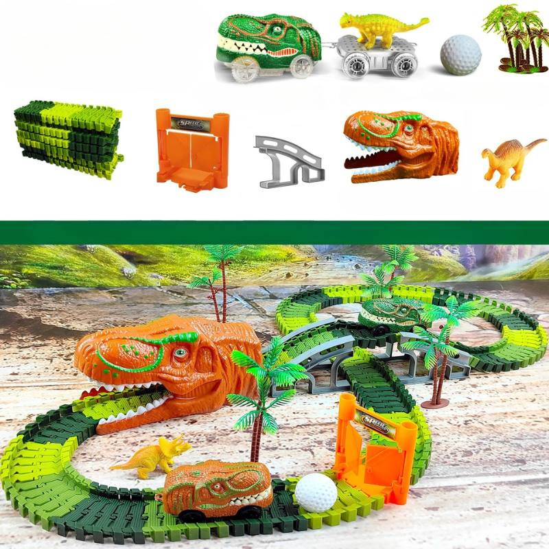 DinoTrack Express – Juego de trenes de dinosaurios interactivo para niños creativos a partir de 3 años