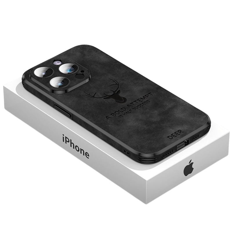 LuxeShield – Leren iPhone-hoes met schokbescherming & elegant design