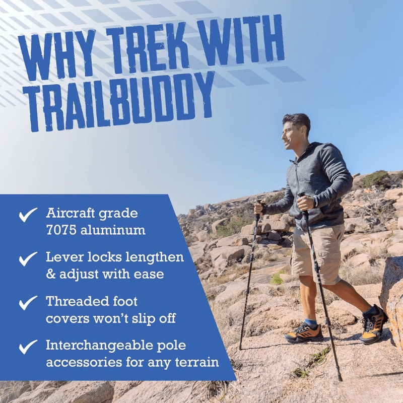 FoldTrek Poles - Bâtons de trekking pliables pour la randonnée et les aventures en plein air