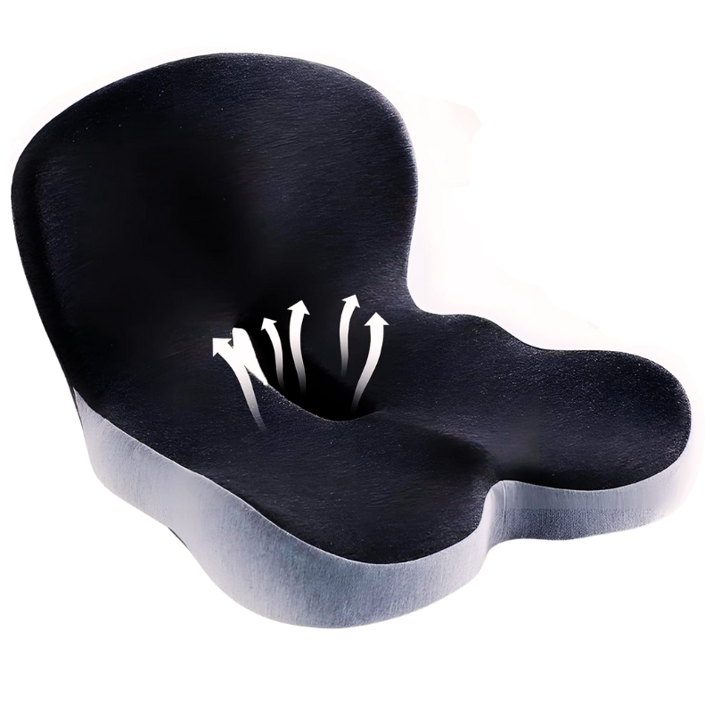 ErgoComfort Pad – Ergonomisches Sitzkissen mit Lendenstütze für Büro, Auto & Reisen