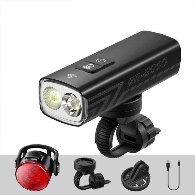 NIGHTRAY 2000 - Powerful LED bike light with 2000 lumen & IPX6 water protection