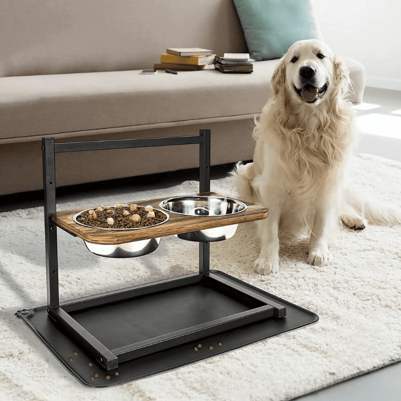 WELLBOWL STATION – Ergonomische Fütterungsstation für Hunde mit Edelstahlschalen