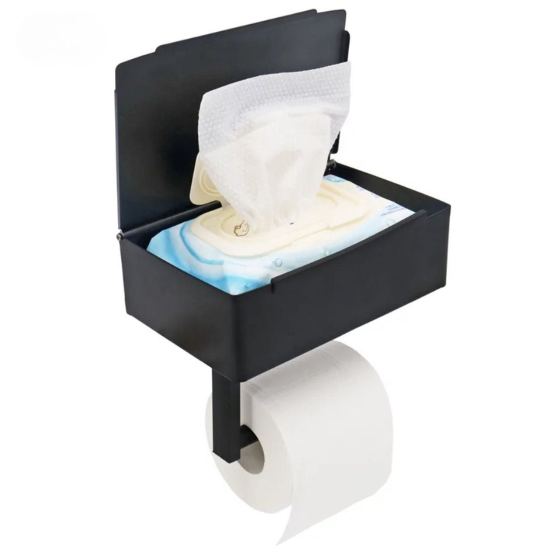 StahlDeluxe Toilet Paper Holder - Stainless steel with multifunctional storage compartment for your bathroom
