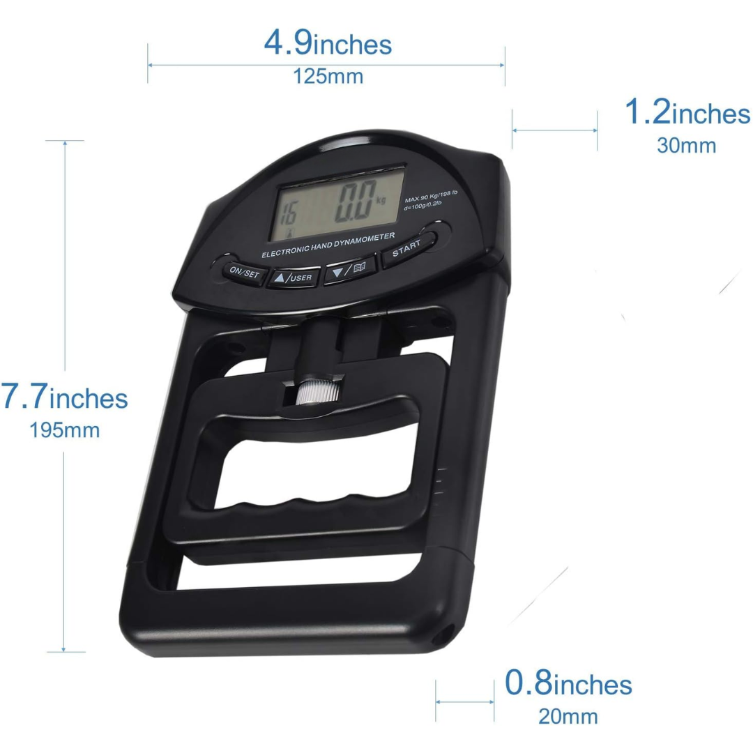 Gripmaster - Digitales Handmessgerät Für Präzise Griffkraftmessungen Bis 90 Kg-2