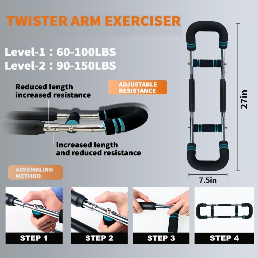 Twisterflex - Verstellbarer Trainingsstab Für Effektives Krafttraining Zuhause-4