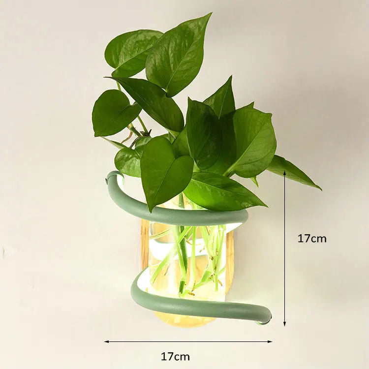 VASELUX – Wandleuchte aus Holz mit integrierter LED & dekorativer Vase 7