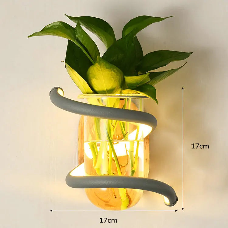 VASELUX – Wandleuchte aus Holz mit integrierter LED & dekorativer Vase 8