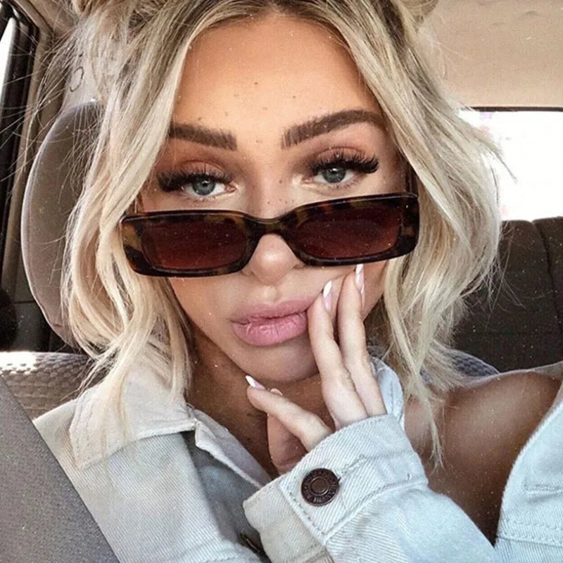 VintageShade - Lunettes de soleil rectangulaires de style rétro avec protection UV400 pour femmes