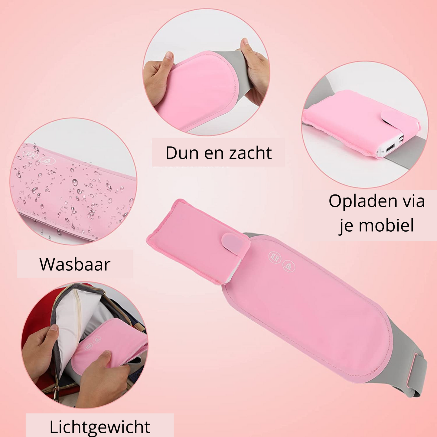 Elektrische Bauchheizung mit Vibration – Wiederaufladbare Entspannungslösung, Tragbar, Drei Wärmelevel-5