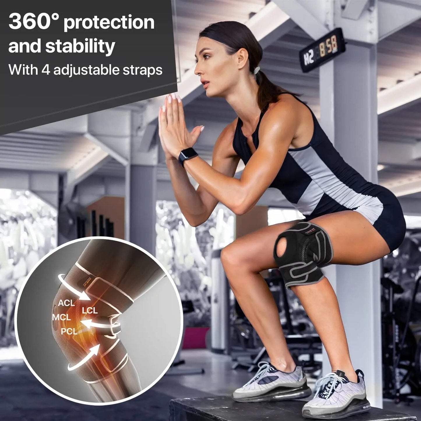 FlexiKnee Brace – Adjustable Knee Support for Plus Sizes with Protection