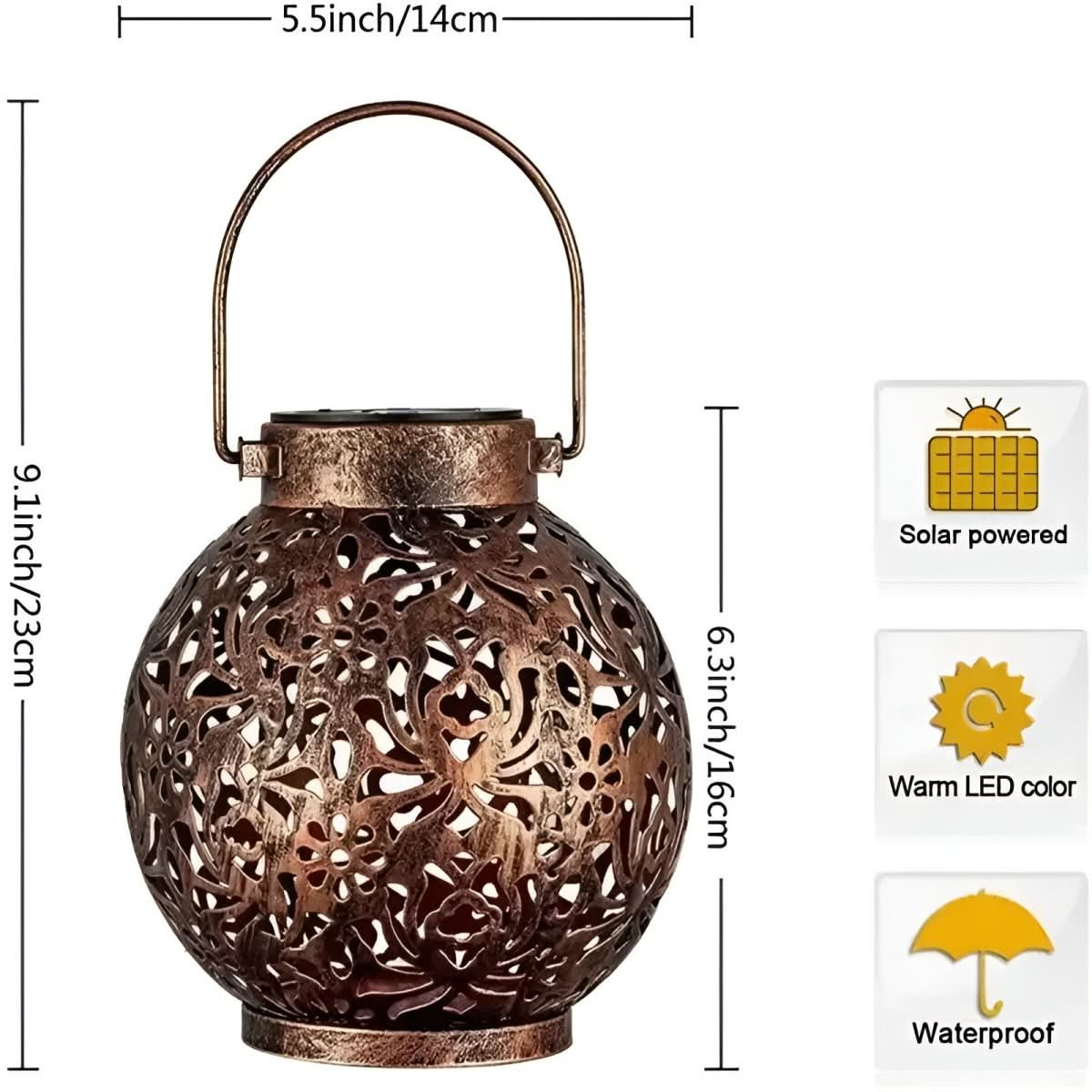 LUMINA GARDEN - Vintage solar garden light for timeless elegance