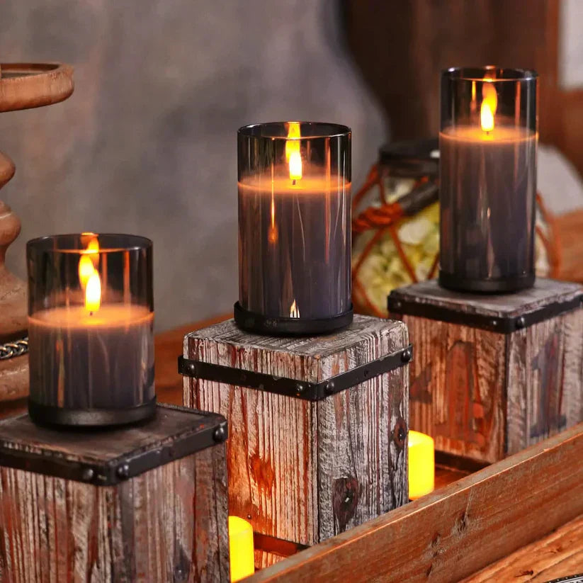 SafeGlow Led Candle Set - elegante drahtlose Ladungskerzen -Set von 3-3