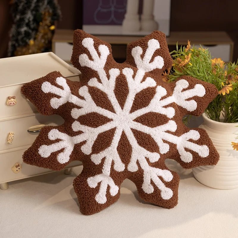WINTERFLAKE – Weiches Schneeflocken-Plüschkissen für warme, saisonale Dekoration 12