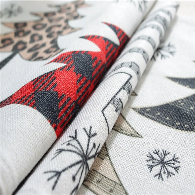 WINTERGRACE – Eleganter Tischläufer mit Weihnachtsbaum- und Schneeflockenmotiven 5