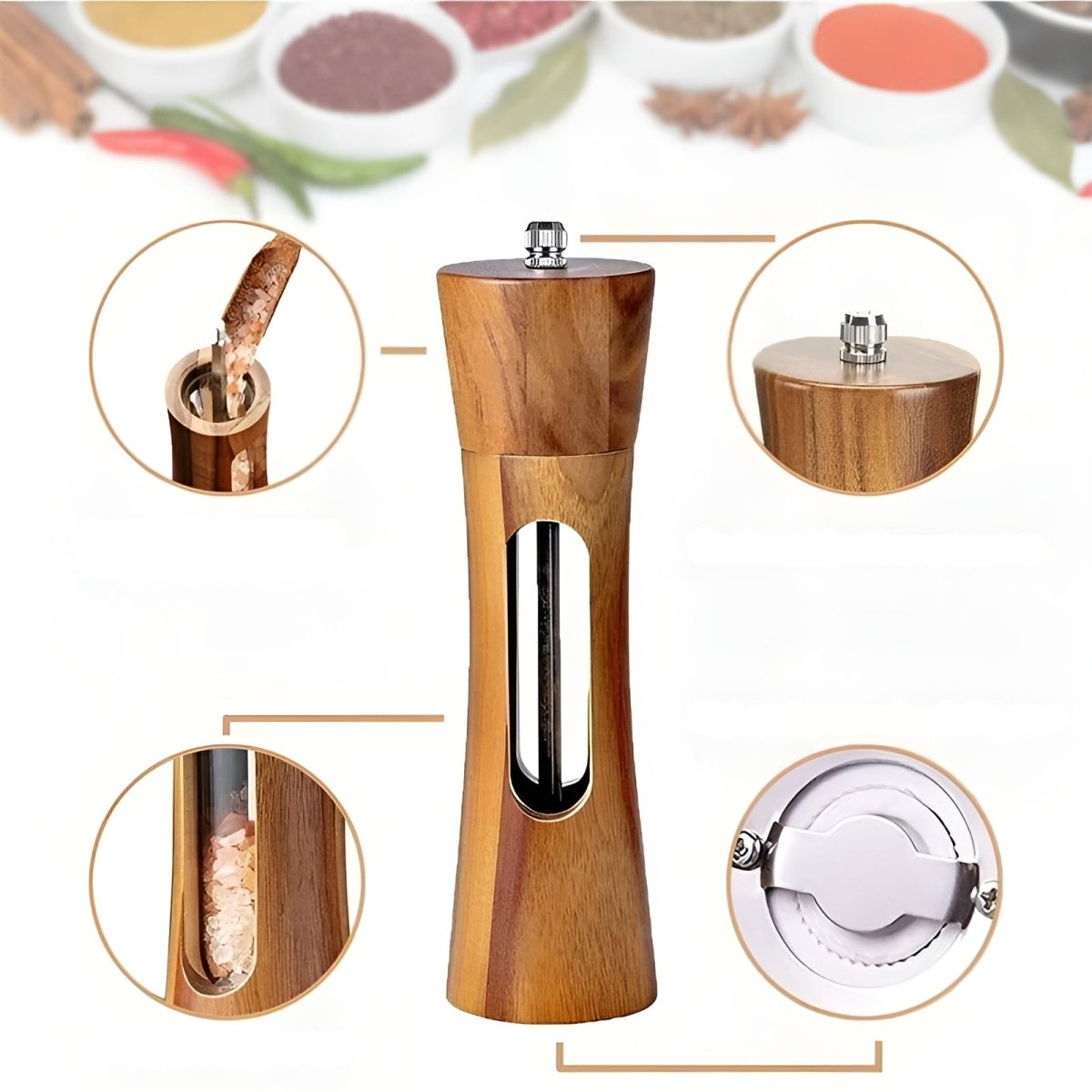 WOODGRIND – Elegante Salz- und Pfeffermühlen aus Holz für präzises Würzen 8