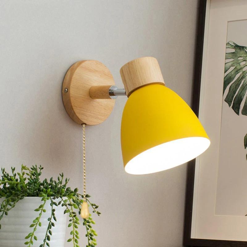 LÁMPARA DE PARED YADIEL – Lámpara de pared moderna de madera en estilo nórdico