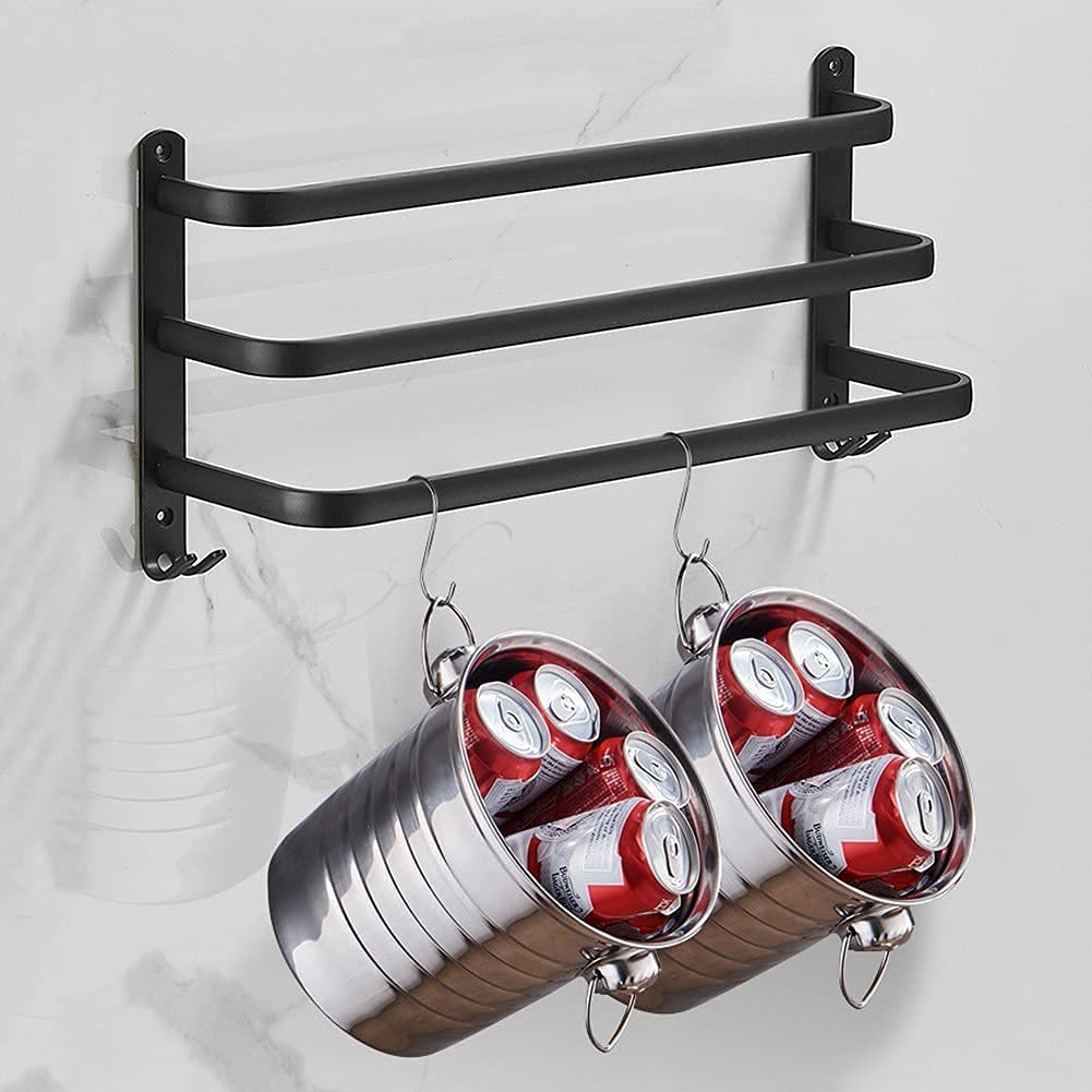 FlexRack – Mensola da bagno a parete in alluminio per asciugamani e accessori