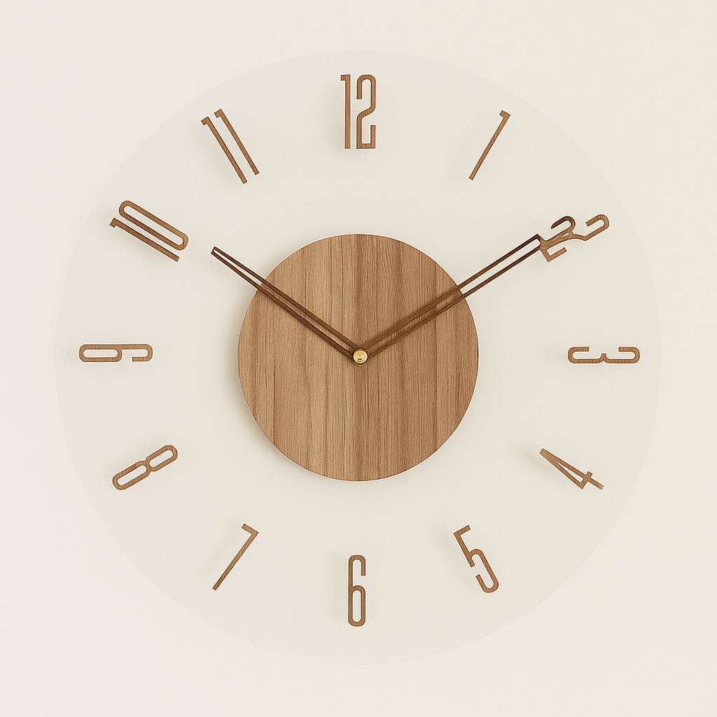NORDIC CLOCK - Silent wooden wall clock in a minimalist design