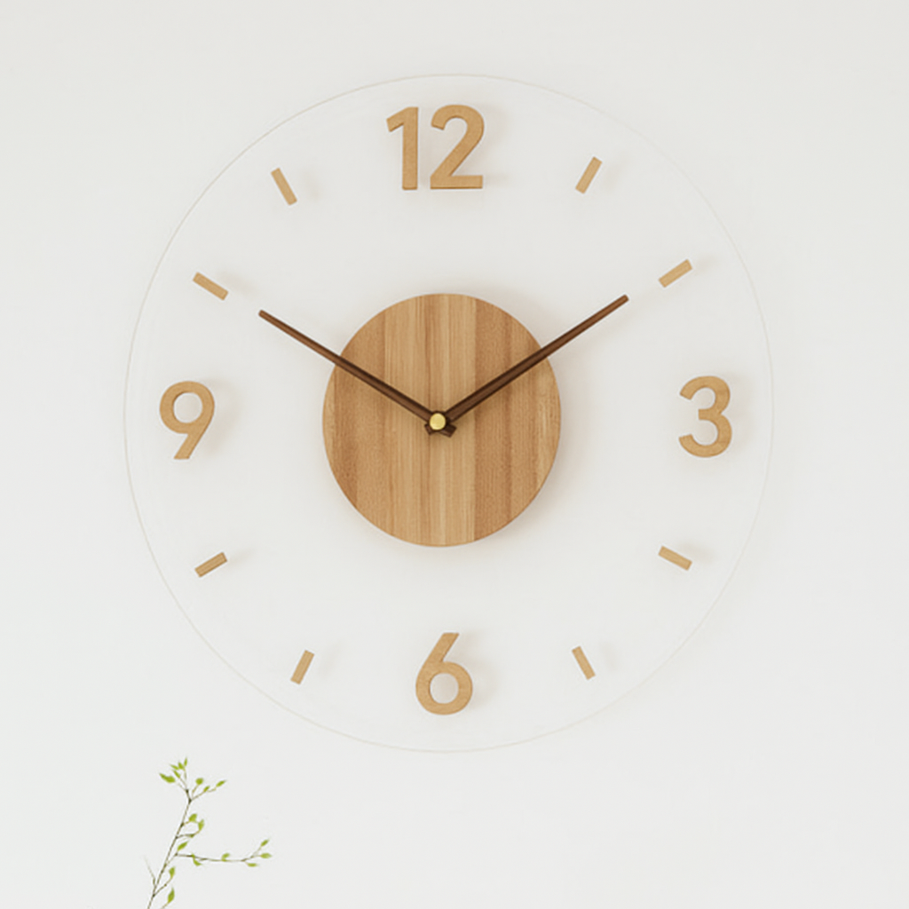 NORDIC CLOCK - Silent wooden wall clock in a minimalist design
