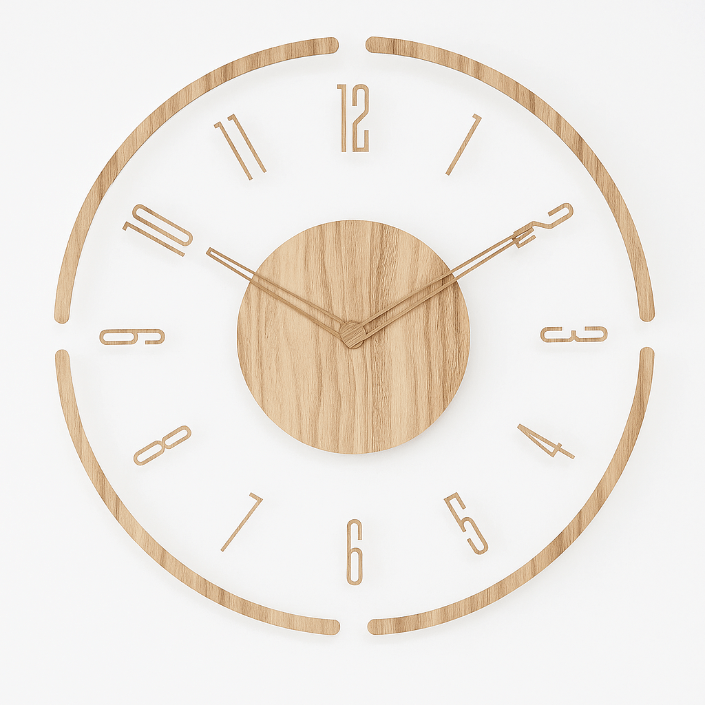 NORDIC CLOCK - Silent wooden wall clock in a minimalist design
