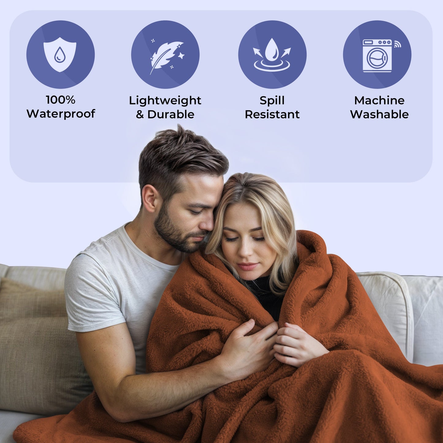 AquaShield Blanket – Waterproof Protective Cover for Bed & Sofa