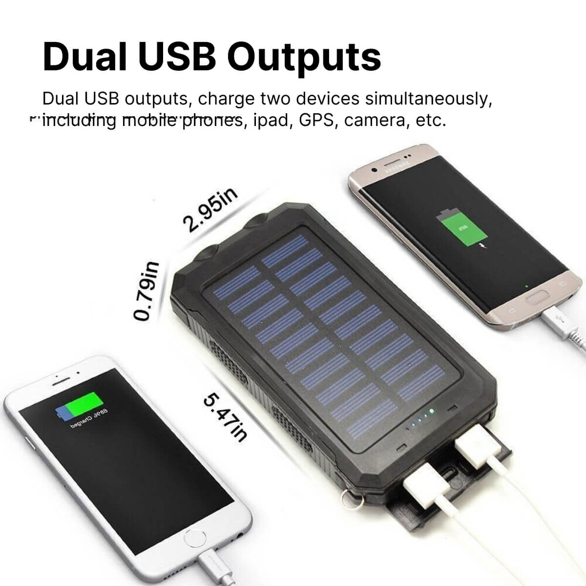 SOLARFORCE Powerbank – waterdichte solar powerbank met 500000mAh voor outdoor-avonturen