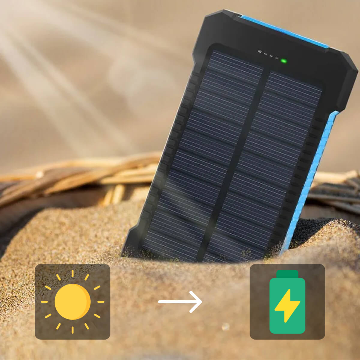 SOLARFORCE Powerbank – waterdichte solar powerbank met 500000mAh voor outdoor-avonturen