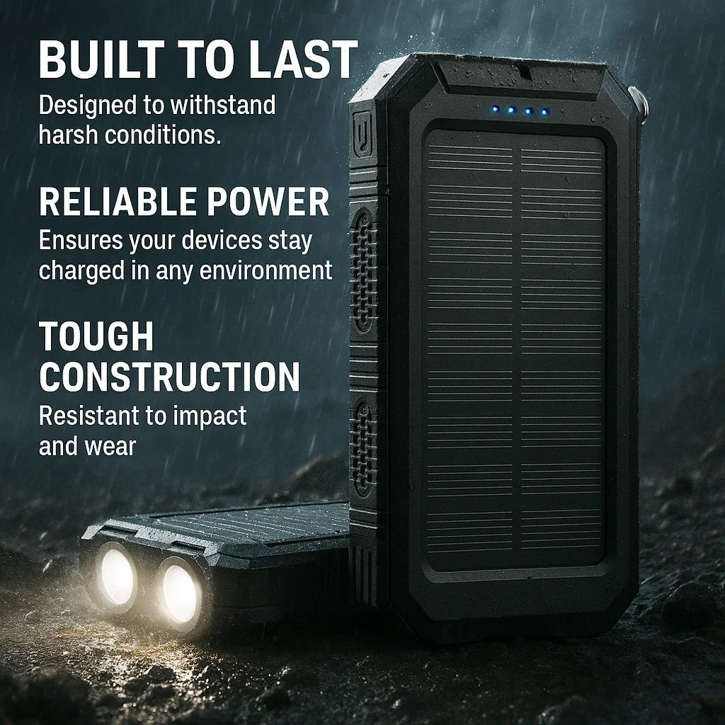 SOLARVAULT – Batterie externe solaire étanche avec 10000mAh et double USB