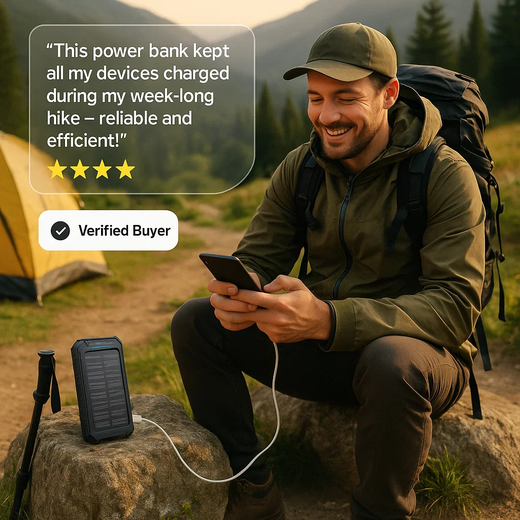 SOLARVAULT - Waterproof Solar Power Bank with 500000mAh & Dual-USB